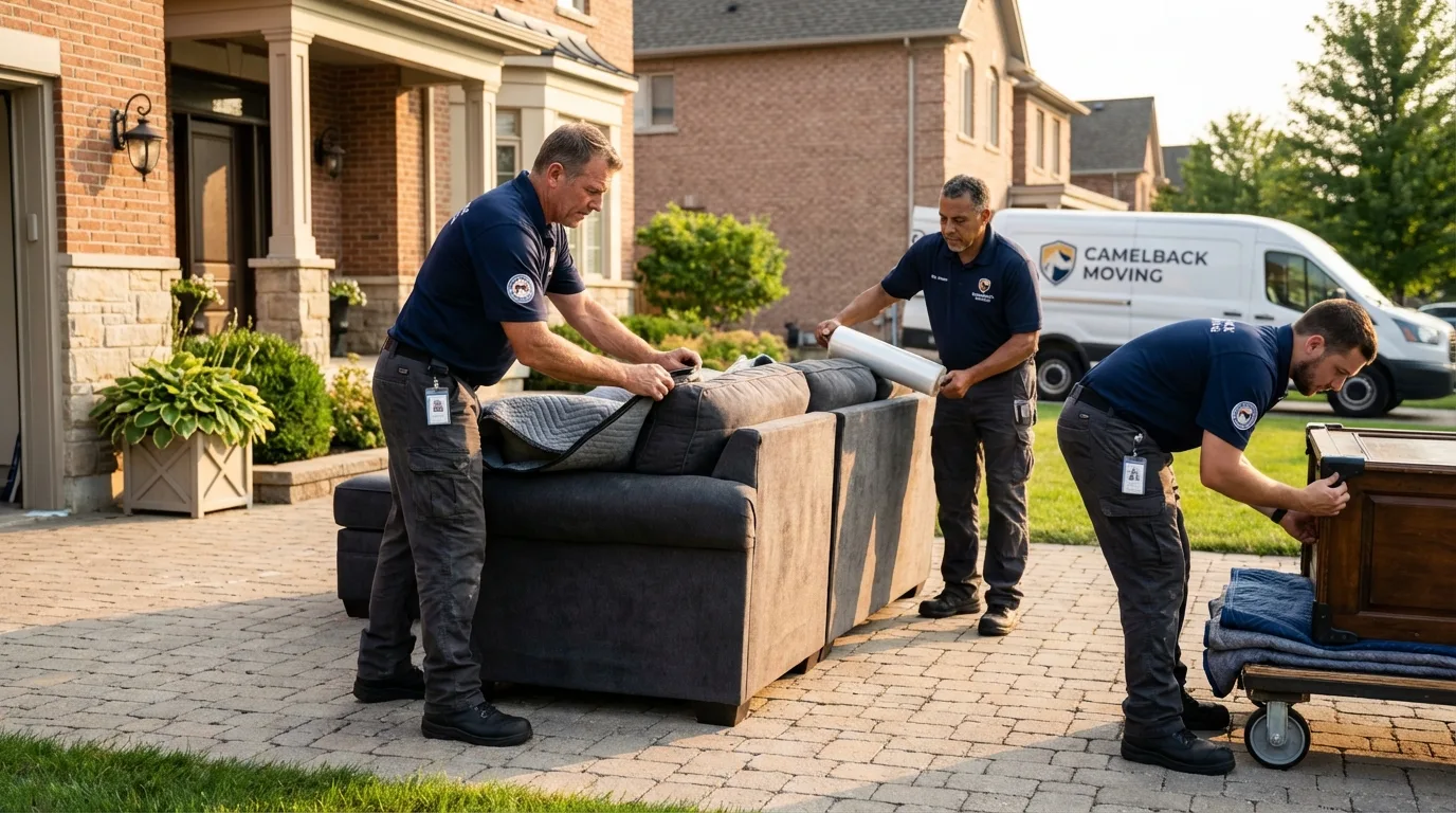 Large estate moving crew wrapping furniture in Varnville, SC
