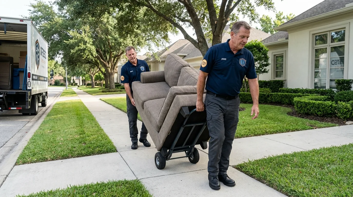 Local residential moving crew loading furniture in Varnville, SC